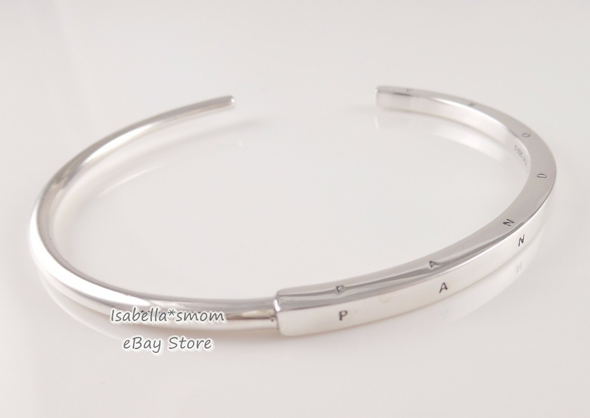 Authentic PANDORA Silver Bracelet SIGNATURE I-D BANGLE 599493C00
