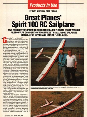 Great Planes Model Airplane Plans (RC): SPIRIT 100 99½