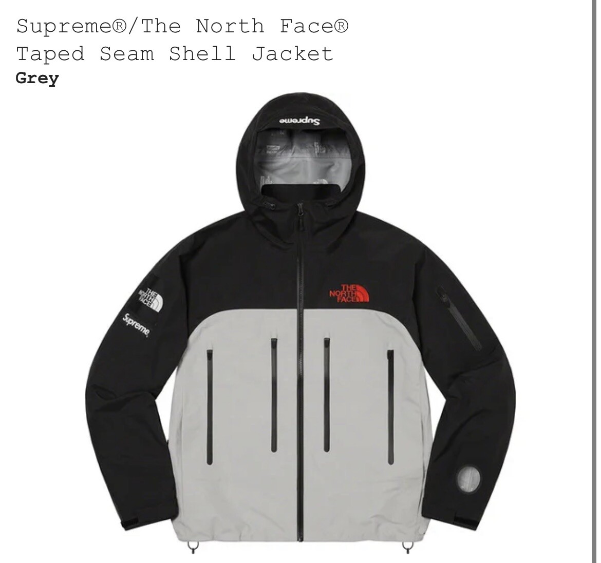 New Supreme® x The North Face® Taped Seam Shell Jacket - Grey