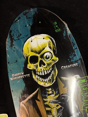RARE SHAPED Creature Darren Navarrette Vampire Skull Skateboard
