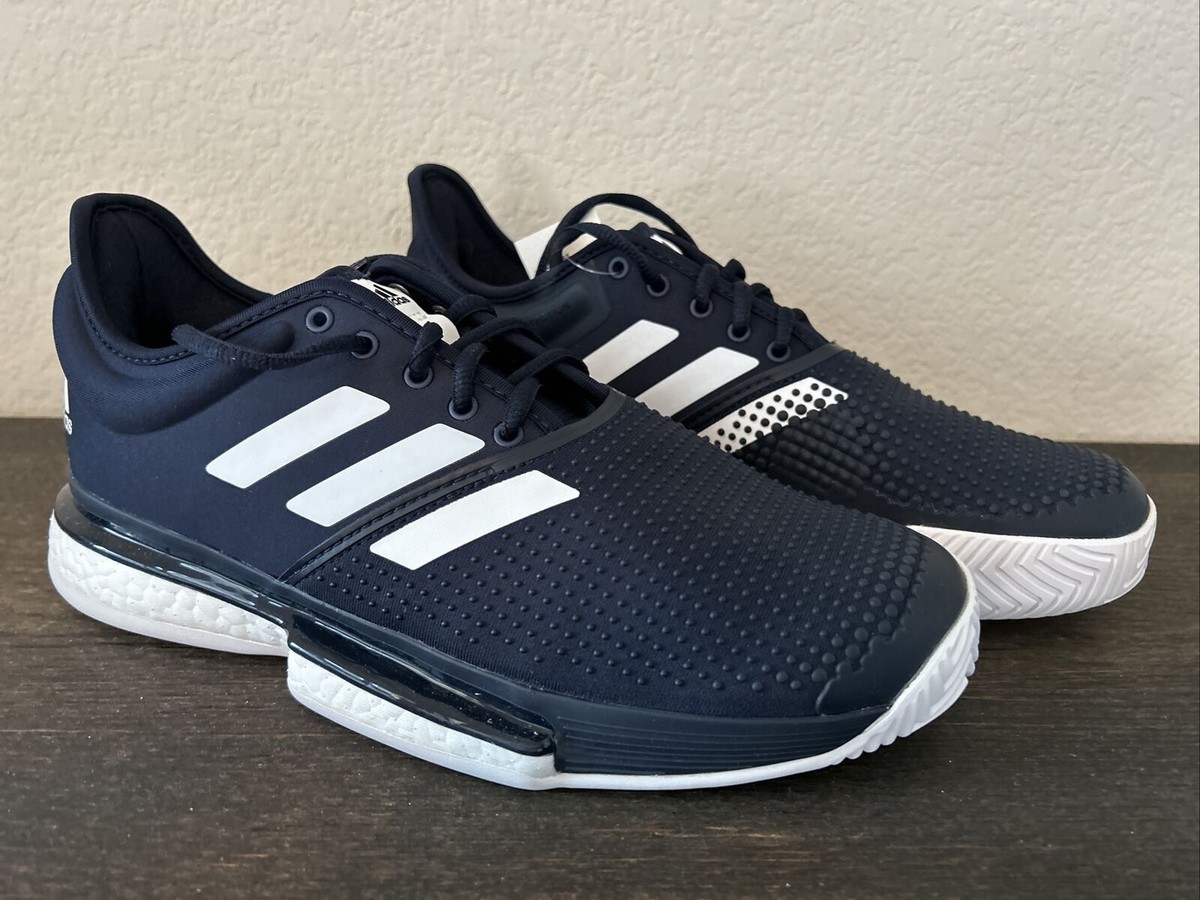 Adidas SoleCourt Boost Mens Tennis Shoes Athletic Sneakers Navy