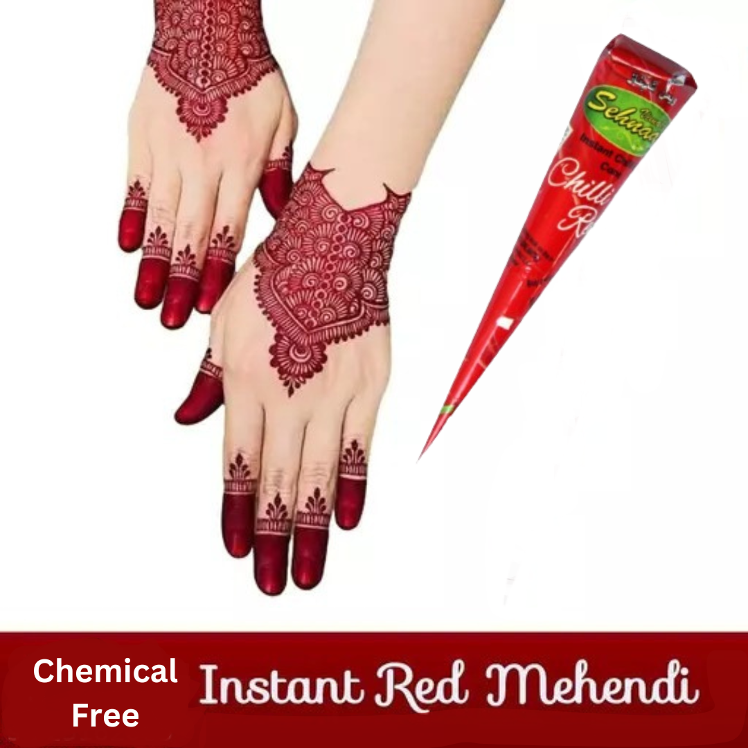 CHEMICAL FREE INSTANT RED HENNA MEHNDI TATTO CONES BRIDAL CONES