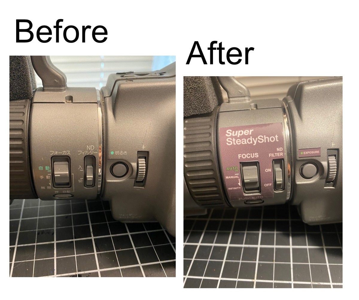 Sony DCR-VX1000 English Translation Decals/Stickers | eBay