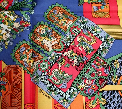 Hermes Vintage Scarf Astres et Soleils 1994 Annie Faivre Marvelous