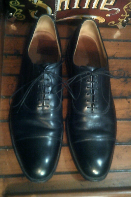 Allen Edmonds Park Avenue 5615 Men 11.5A Black Leather Captoe
