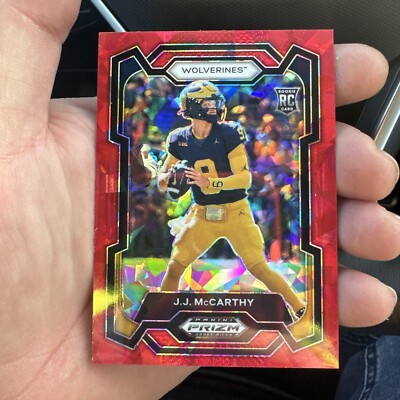 2024 PANINI PRIZM DRAFT PICKS JJ McCARTHY RED CRACKED ICE ROOKIE