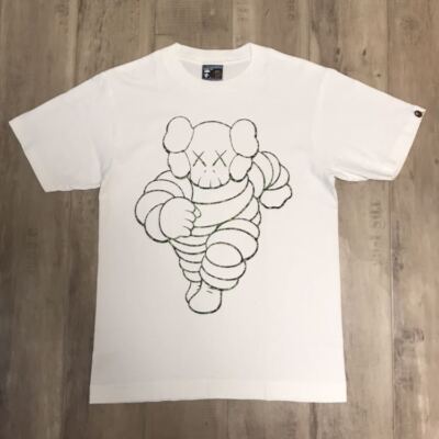 Kaws × BAPE Michelin Man chum T-shirt White A Bathing Ape Size S