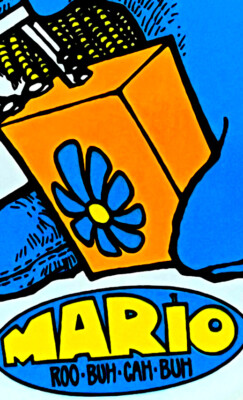 Vtg 1980's Alva Skateboard Sticker Mario ROO•BUH•CAH•BUH-not Santa