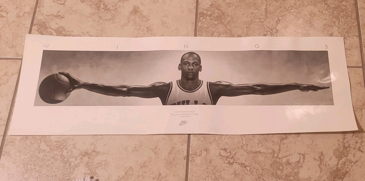 Original Michael Jordan Nike 12 X 36 Poster WINGS Unreleased UDA