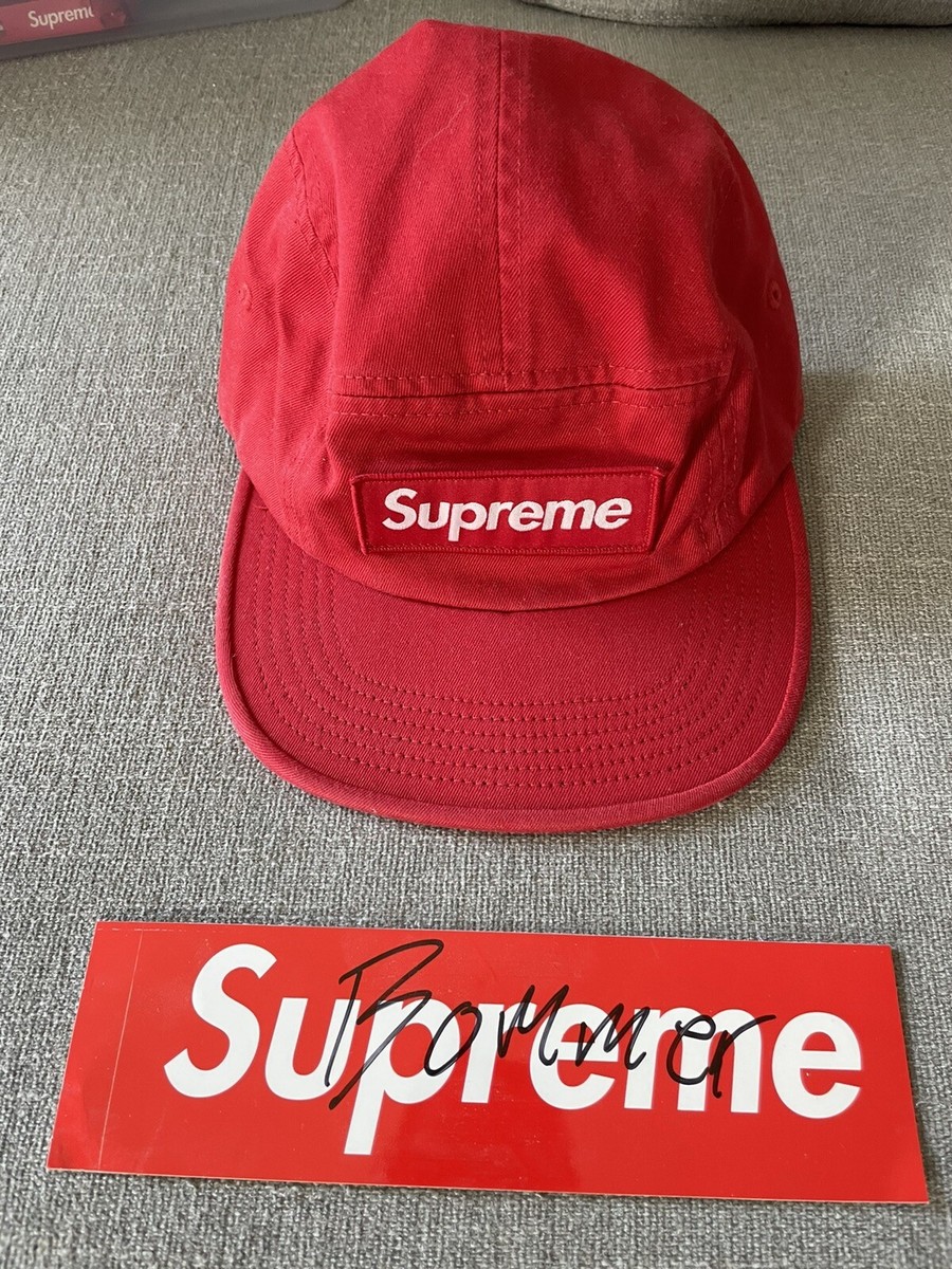 Supreme washed chino twill camp cap red box logo hat FW18 | eBay