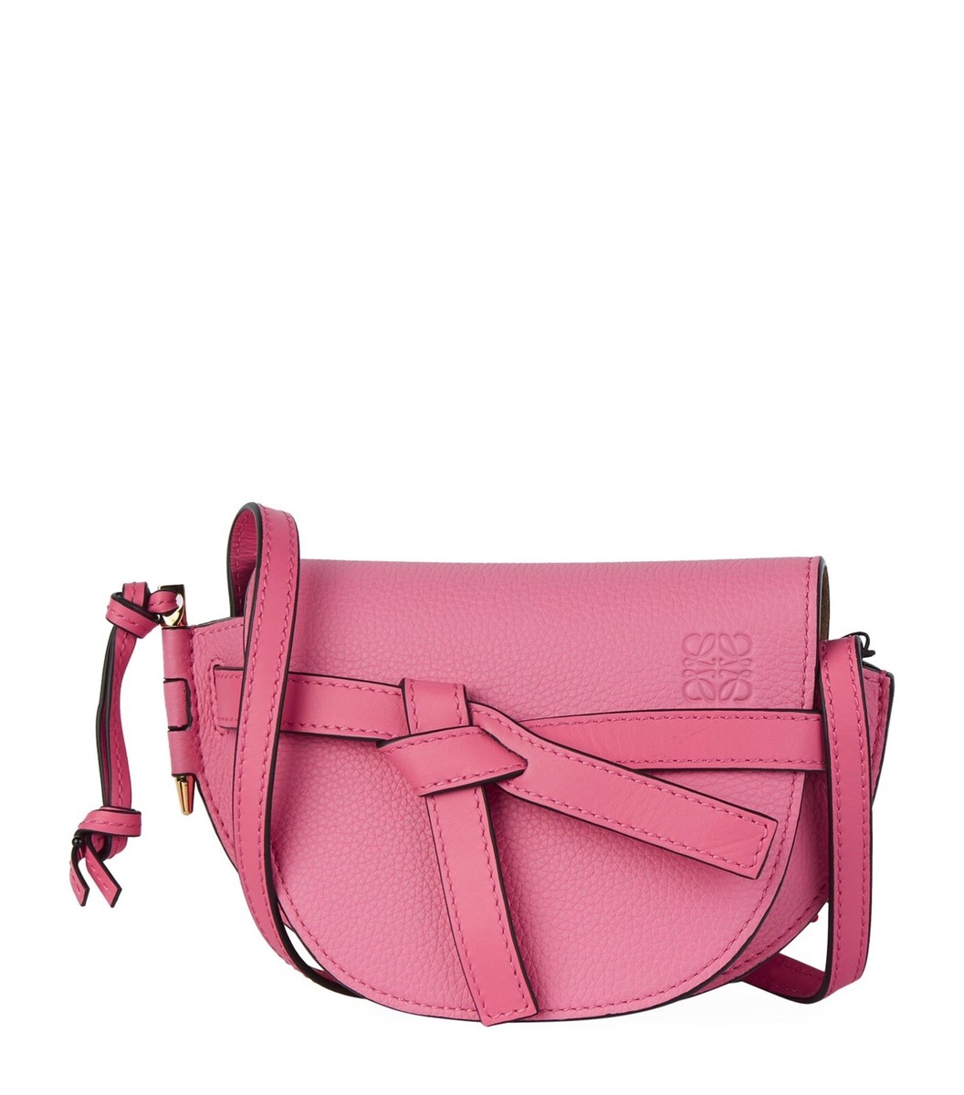 NWT Authentic Loewe Gate Mini shoulder crossbody Saddle bag pink