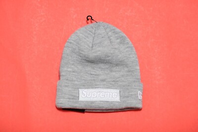 Supreme x New Era Box Logo Gray Beanie FW24 | eBay