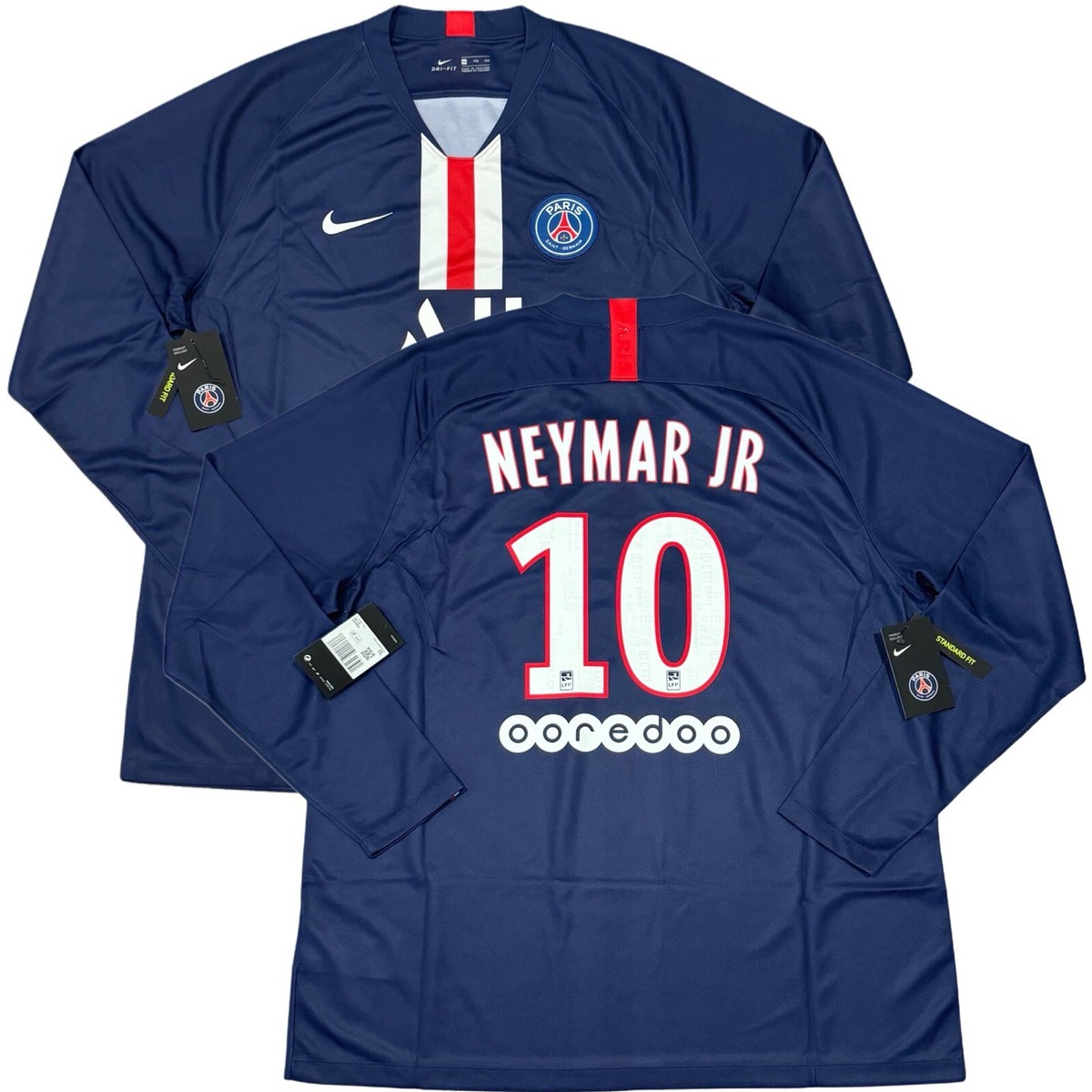 2019/20 PSG Home Jersey #10 Neymar Jr 2XL Nike Long Sleeve Paris