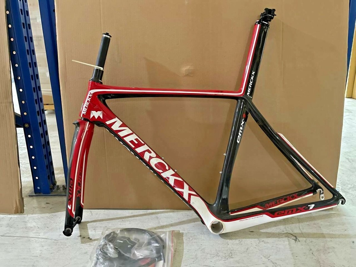 EDDY MERCKX Racing Frame Carbon EMX-7 With Fork Black Red 52 | eBay