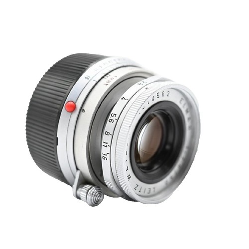 Leica Leitz Lens; Elmar 65mm f3.5; Black; Includes brown leather