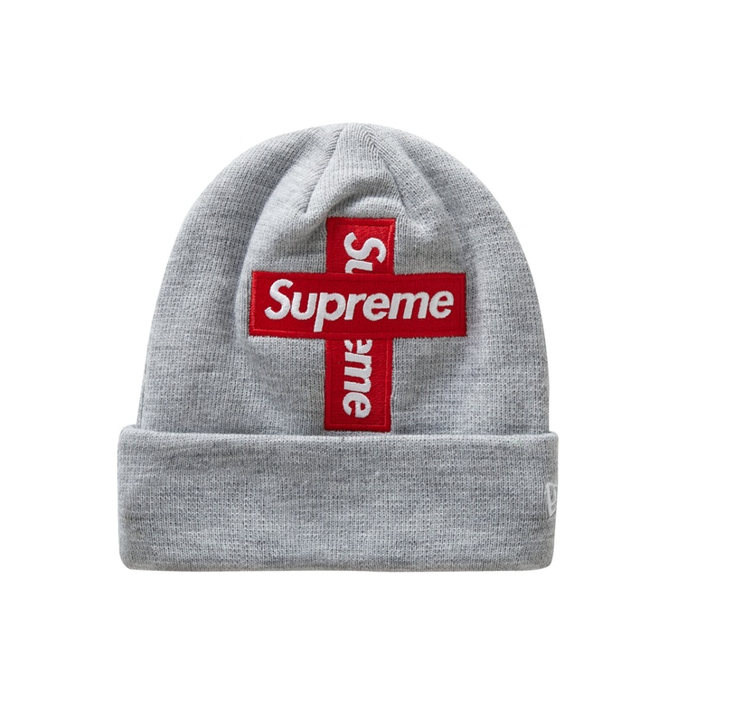 Supreme New Era Cross Box Logo Beanie Heather Grey FW20 | eBay