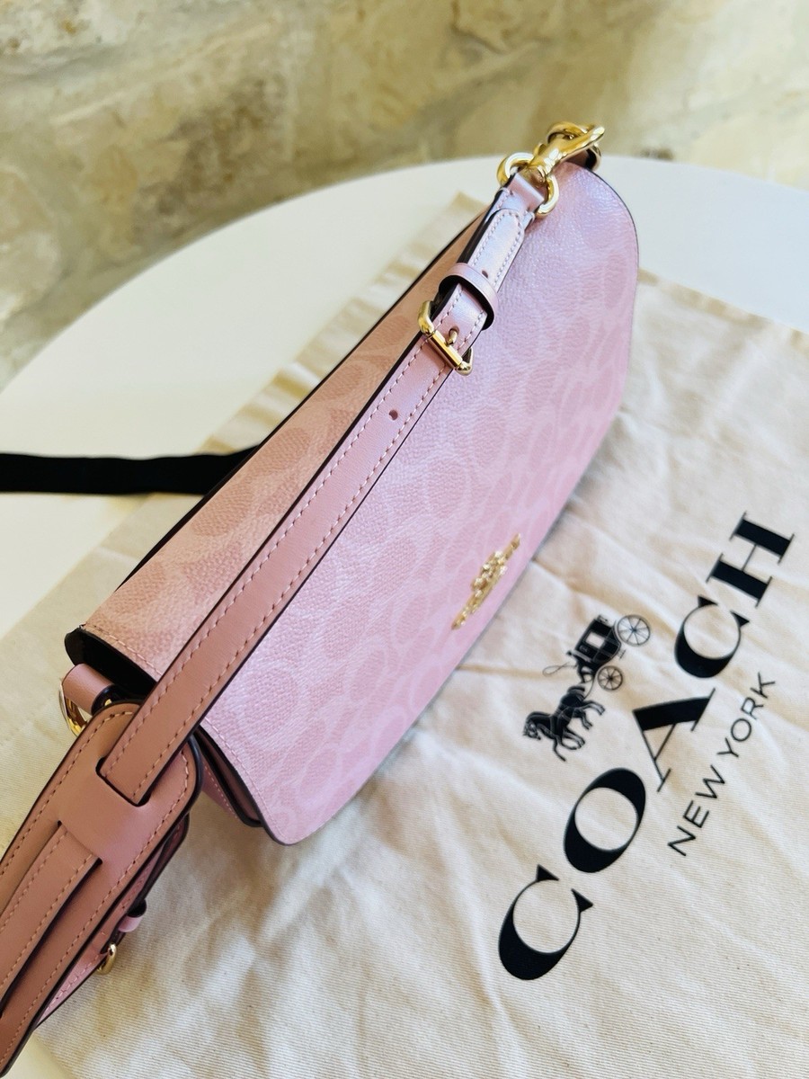 Coach Andrea Shoulder Bag In Signature Canvas CV973 In Powder Pink