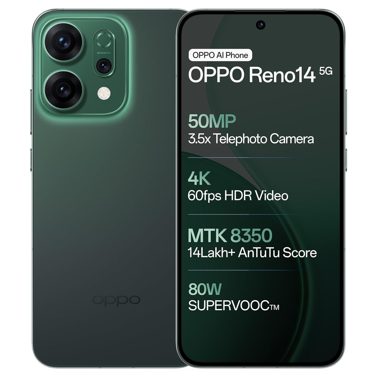 OPPO Reno14 5G (Forest Green, 12GB RAM, 256GB Storage) | eBay