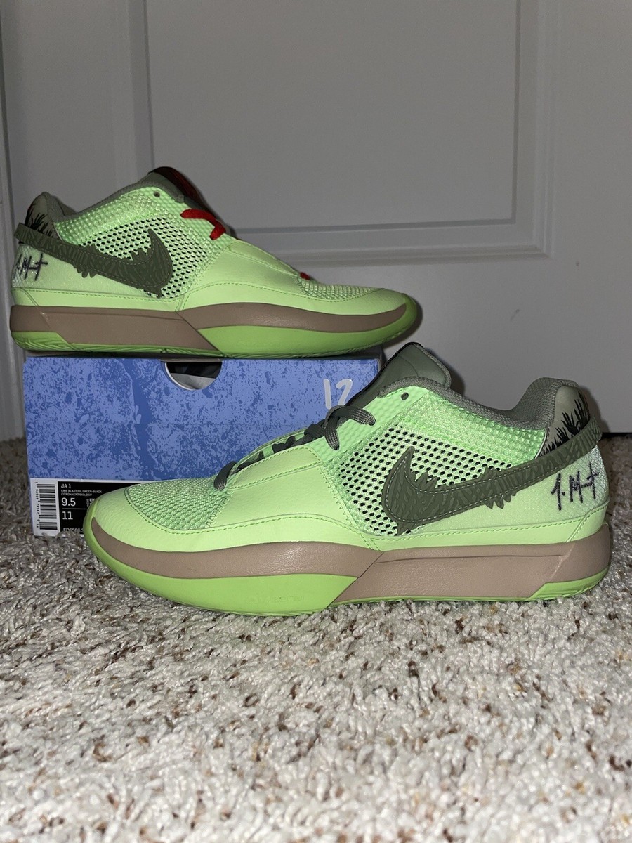 NIKE JA 1 sz 9.5 HALLOWEEN JA GREEN ZOMBIE EYBL SCRATCH PE KOBE