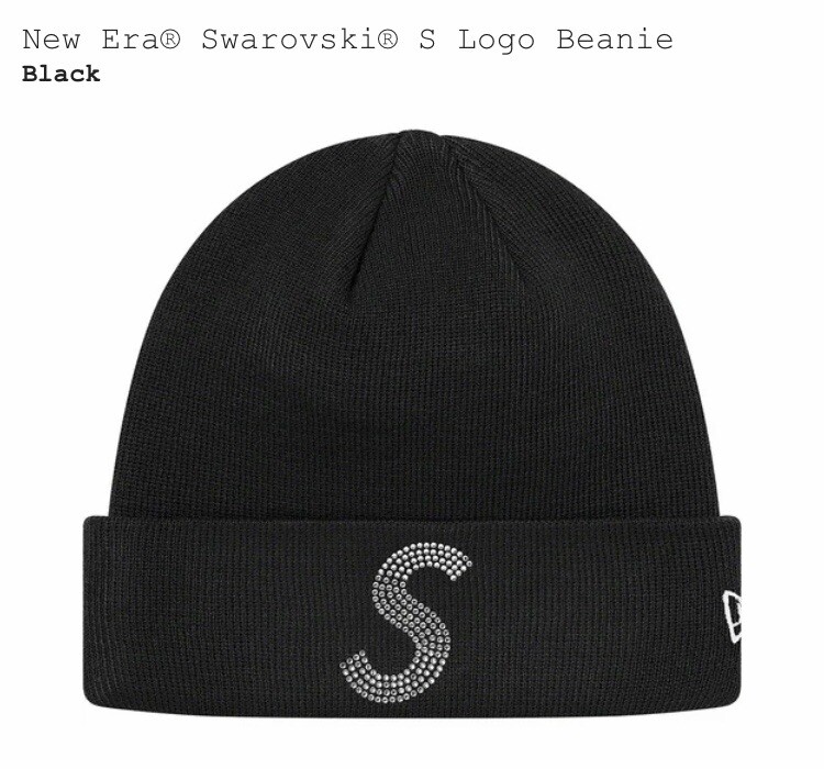 Supreme New Era Swarovski S Logo Beanie Black With Bag N Stickers