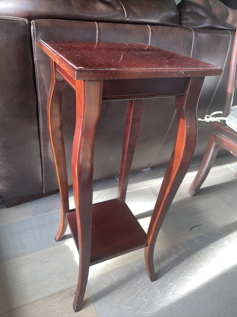 Vintage Bombay Co. Mahogany 2-Tier Pedestal Stand Side Table | eBay