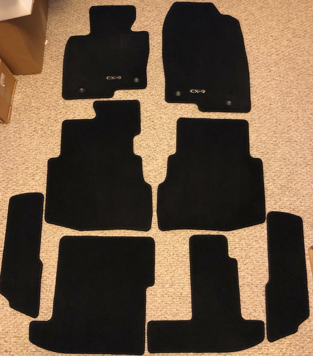 2016-2023 Mazda CX-9 Genuine OEM Carpet Floor Mats Set Black 8pc