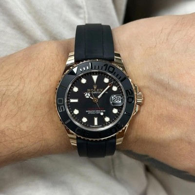 2010s Mint Rolex 268655 Yacht Master 37mm 18K Rose Gold Rubber