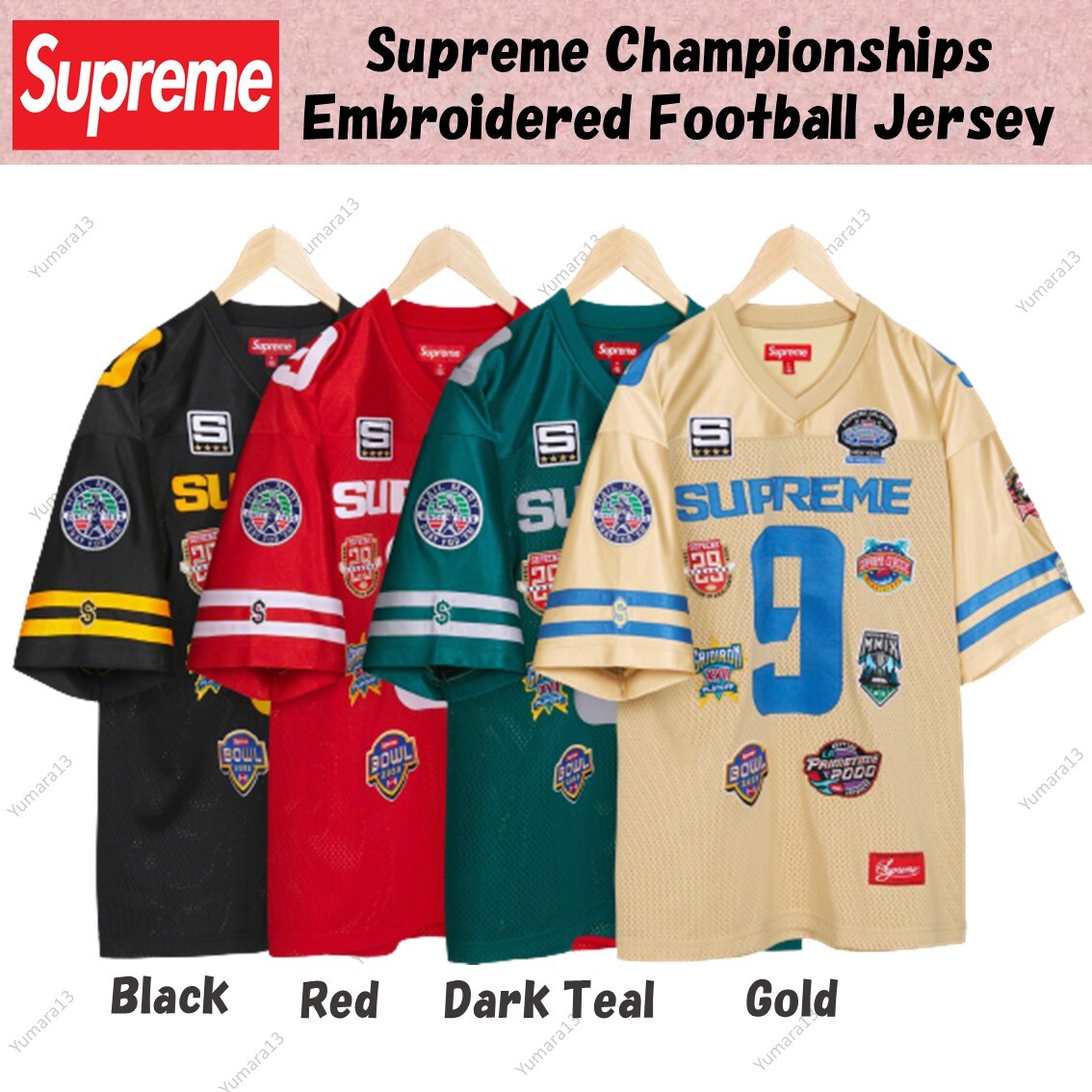 Supreme Championships Embroidered Football Jersey 4colors FW23