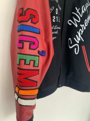 Supreme WTAPS Varsity Jacket Black Large Size | eBay