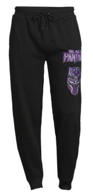 NWT MENS BLACK PANTHER JOGGER PANTS Sweatpants Drawstring Pocket M