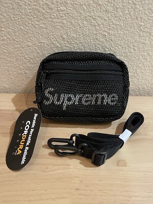 SS20 Supreme Black Shoulder Mesh Side Bag Cordura - NEW In Factory