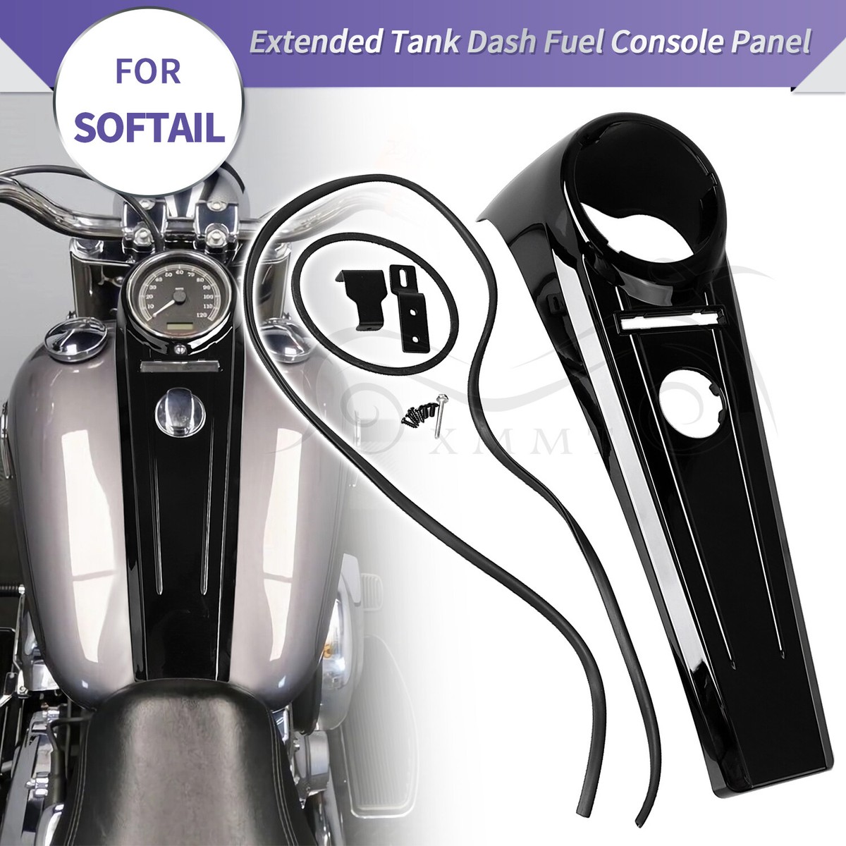 Black Extended Tank Dash Fuel Console Panel For Harley Breakout
