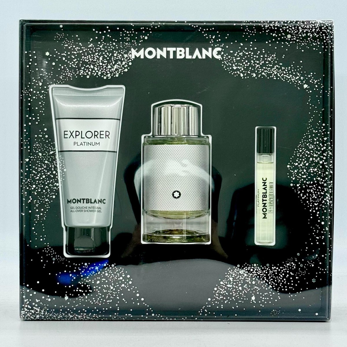 Montblanc Explorer Platinum 3pc Gift Set - 3.3 oz EDP + 0.25 oz