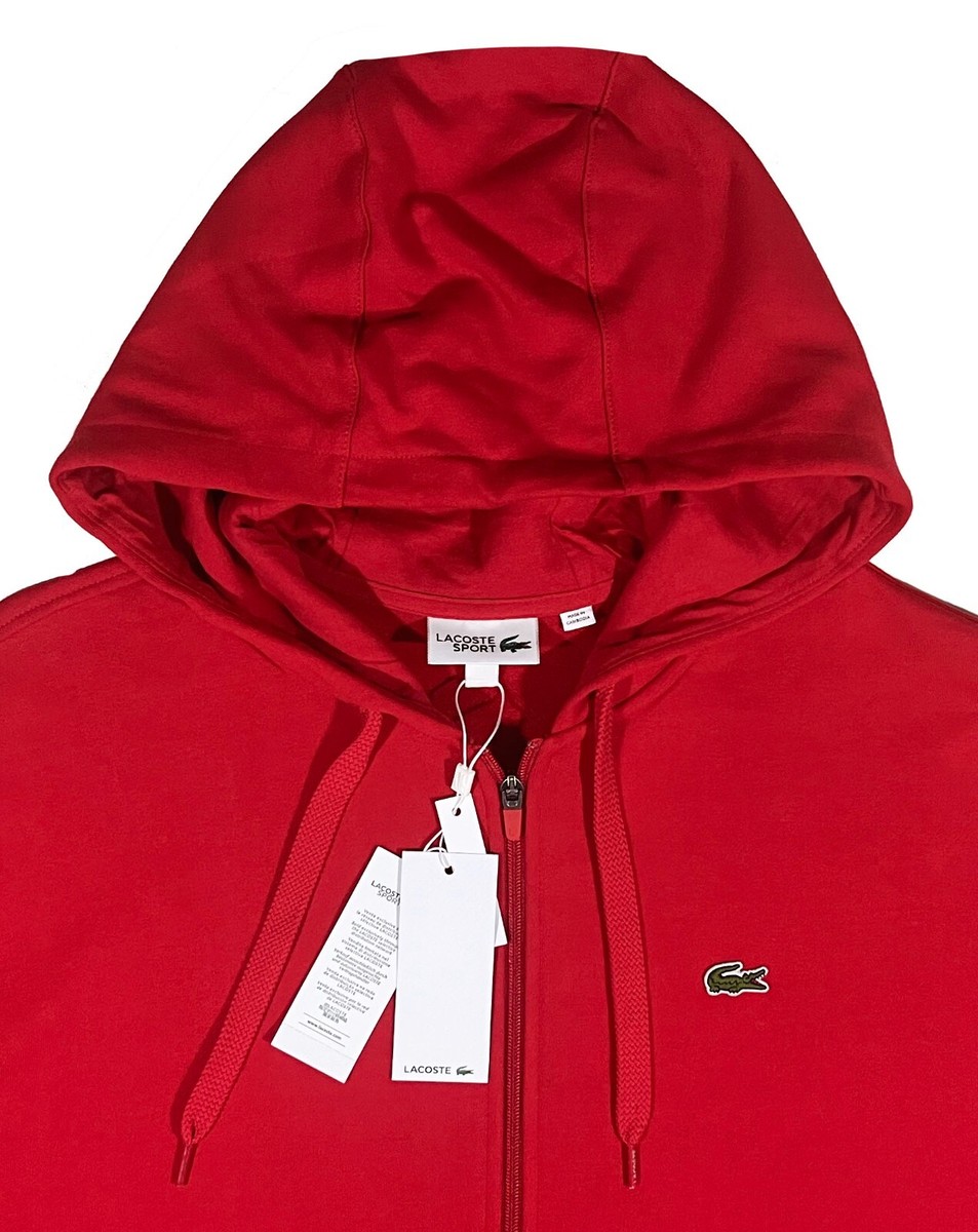 Men's LACOSTE SPORT Red Hoodie Hooded Sweatshirt 3XLB 10R NWT NEW