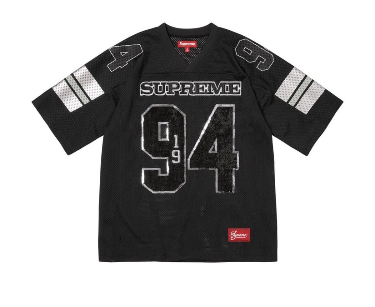 Supreme Sequin Football Jersey - Black | eBay