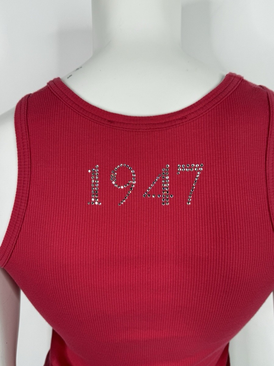 Vtg Christian Dior By John Galliano Pink Crystal 'J'adore' Tank