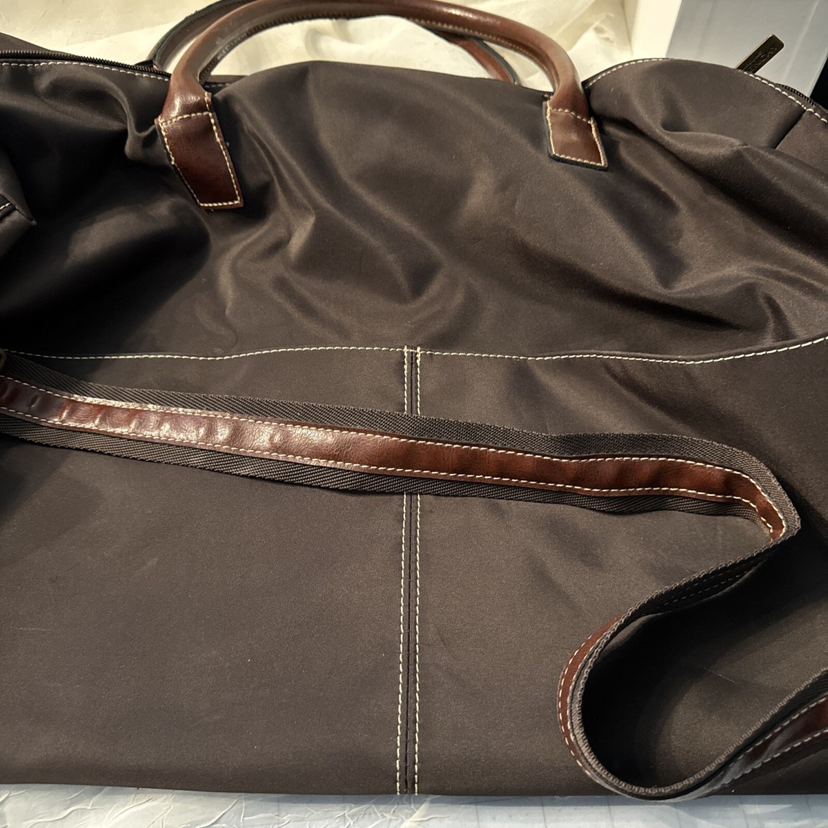 Men's Vintage Givenchy Perfumes Top Handle Duffle Bag Chocolate