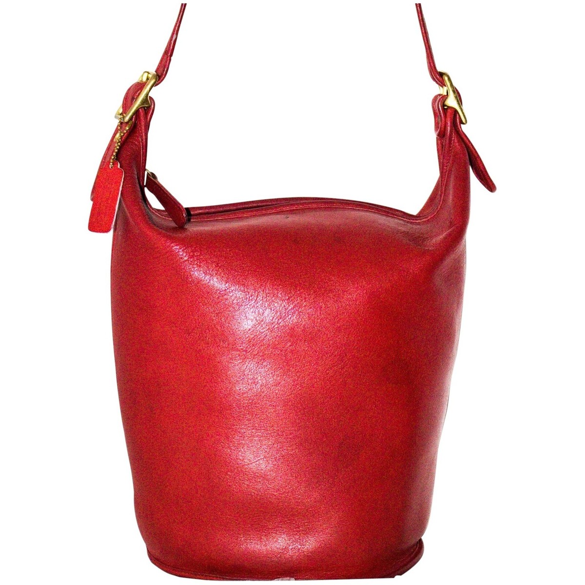 Coach Vintage XL Duffle Feed Sac 9085 in Red Cowhide Leather - EUC