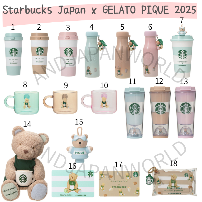 Starbucks Japan x Gelato Pique 2025 Bear Collection Cup Tumbler