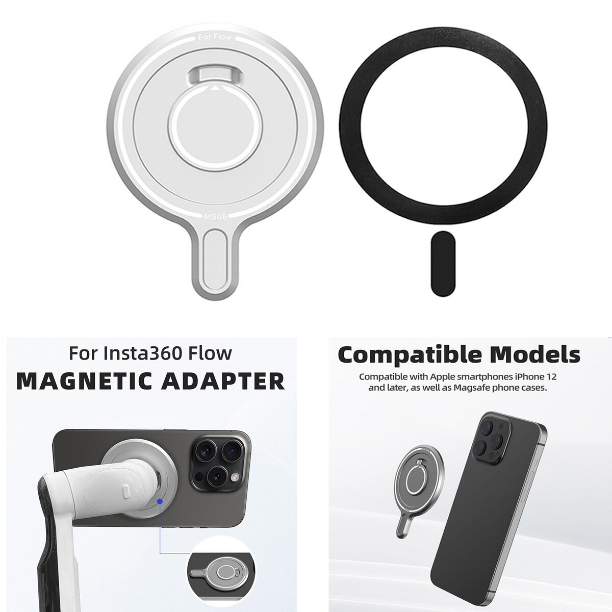 Magnetic Ring Gimbal Adapter For Insta360 Flow/Flow Pro For iPhone