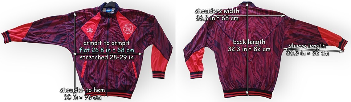 Vintage Ajax Amsterdam 1994-95 Umbro Training Jacket Soccer XL-2XL