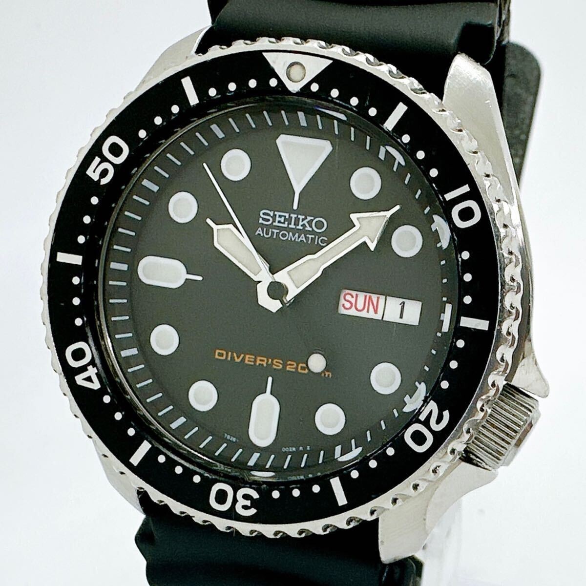 SEIKO 7S26-0020 SKX007 Black Boy Divers Watch AT 200m From JAPAN
