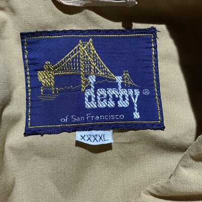 Vintage 80s 90s Derby Of San Francisco Full Zip Thin Tan Jacket