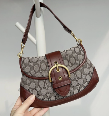 COACH Soho Bag Signature Jacquard Shoulder Bag CJ814 Brown Outlet