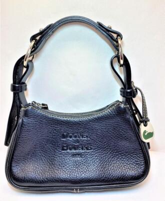 Vintage Dooney & Bourke 1975 Black Leather Bag Hand Bag Shoulder
