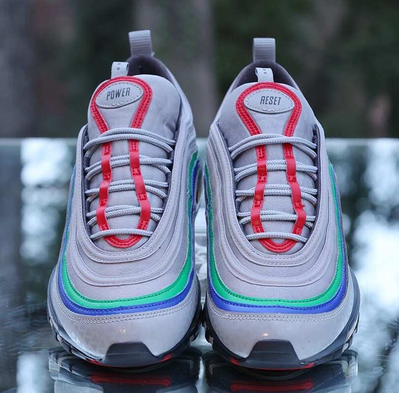 Nike Air Max 97 Nintendo 64 Men's Size 9 Grey Red Green Custom