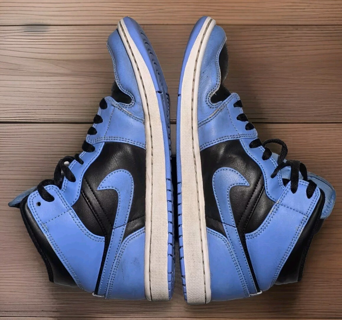 Nike Air Jordan 1 Mid University Blue Black UNC Size 8.5 Men