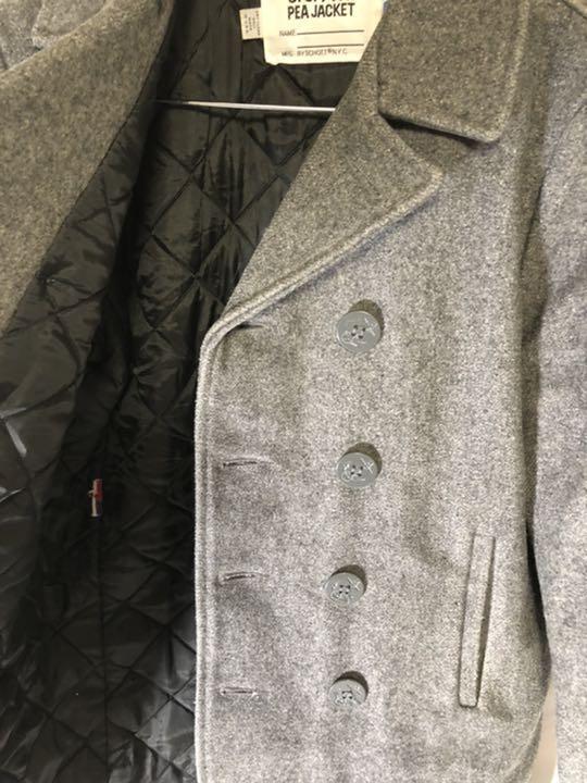 Schott U.S. 740N Pea Coat Jacket Made in USA Wool Gray Size:36