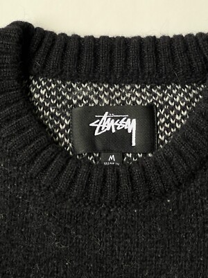 Stussy Mohair Dice Sweater FW21 Black Size Medium | eBay