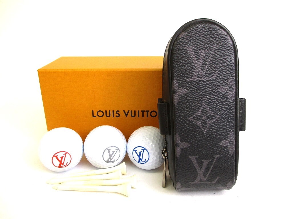 Auth LOUIS VUITTON Monogram Eclipse Andrews Golf Kit Golf Ball
